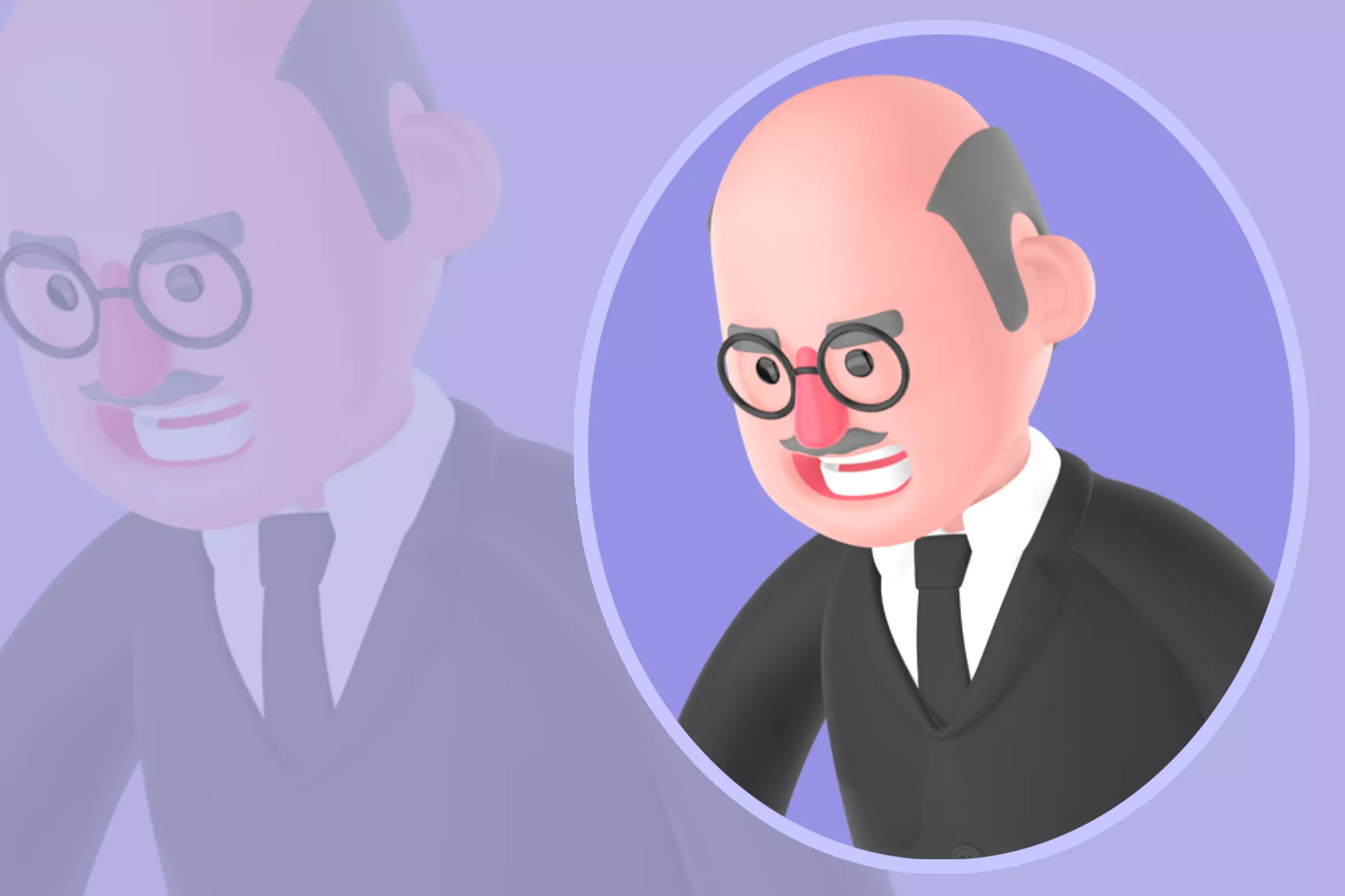 Stylized 3D Male Judge Character - Cartoon Stressed Lawyer 3D model