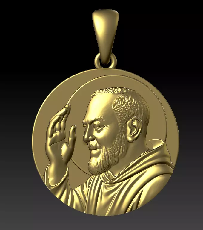 Saint Portrait Medal Pendant 3D Model 3D print model