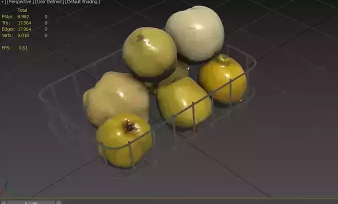 Quince Set 03 Low-poly 3D model 3