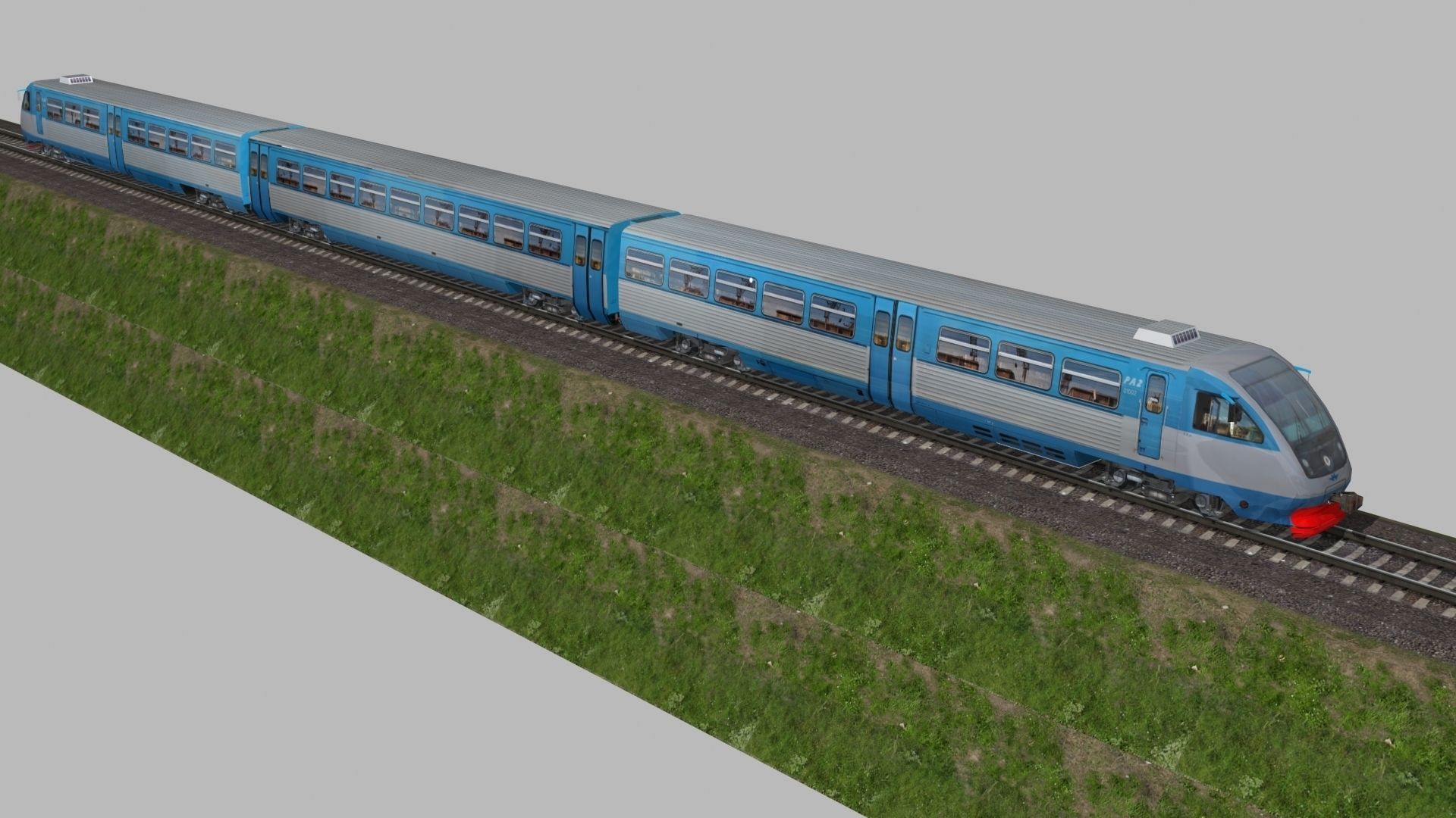 RA-2 rail bus Low-poly 3D model_1