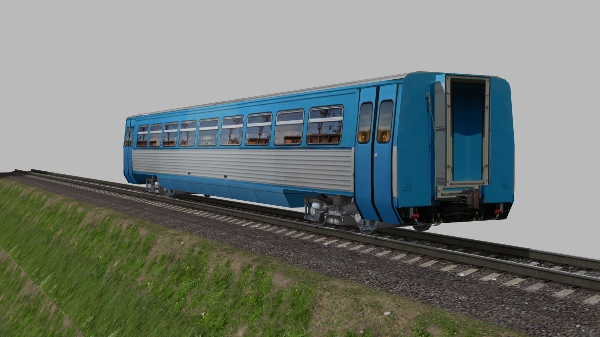 RA-2 rail bus Low-poly 3D model_9