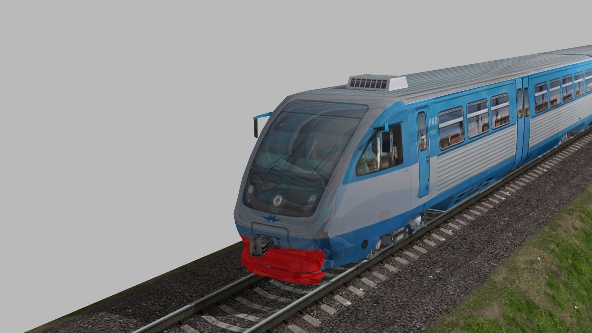RA-2 rail bus Low-poly 3D model_11