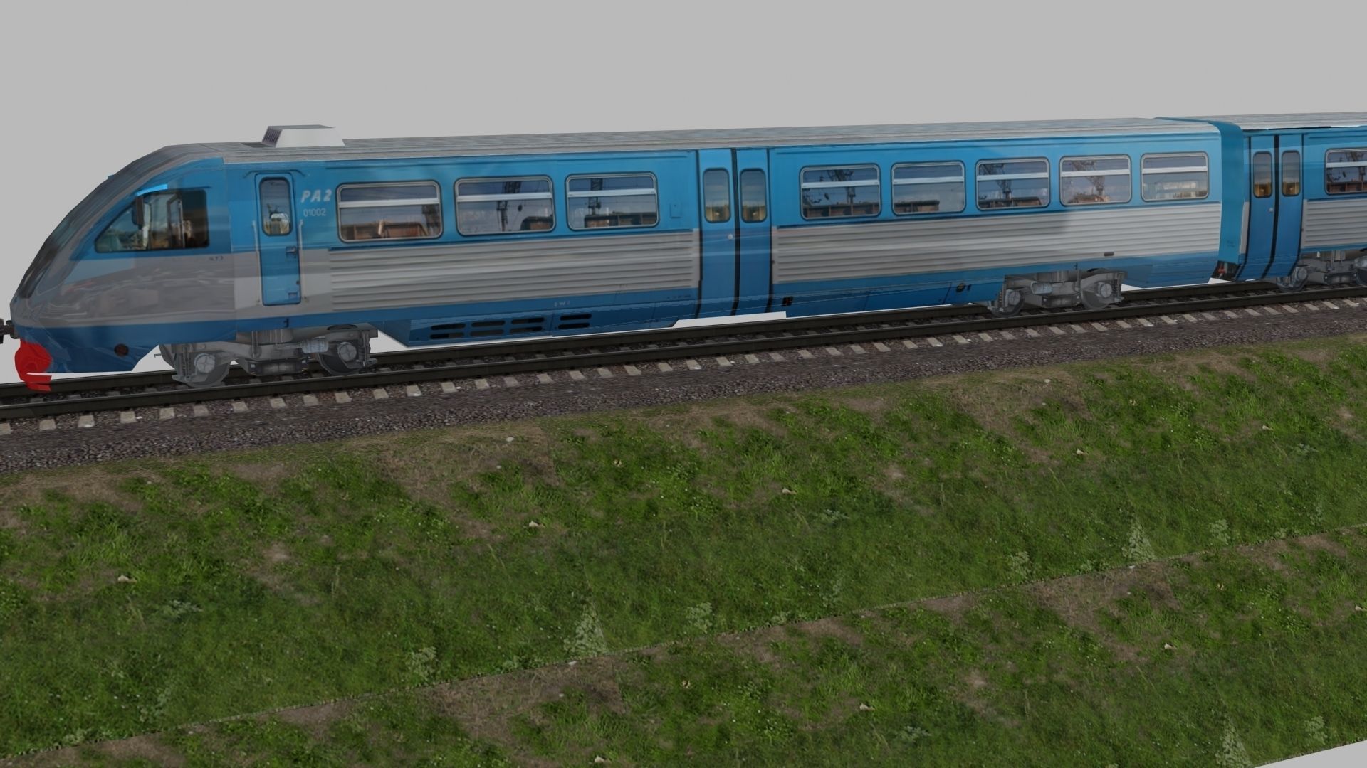 RA-2 rail bus Low-poly 3D model_12