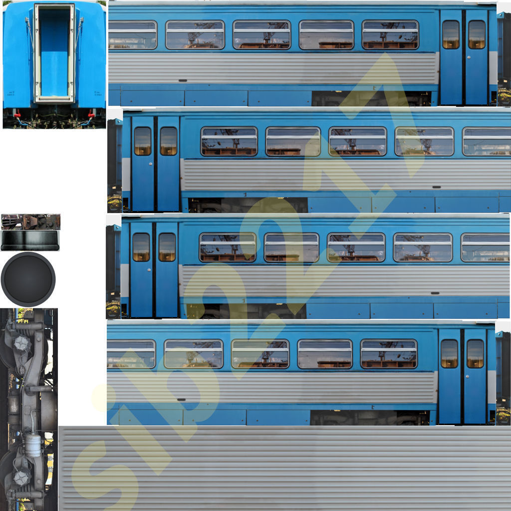 RA-2 rail bus Low-poly 3D model_15