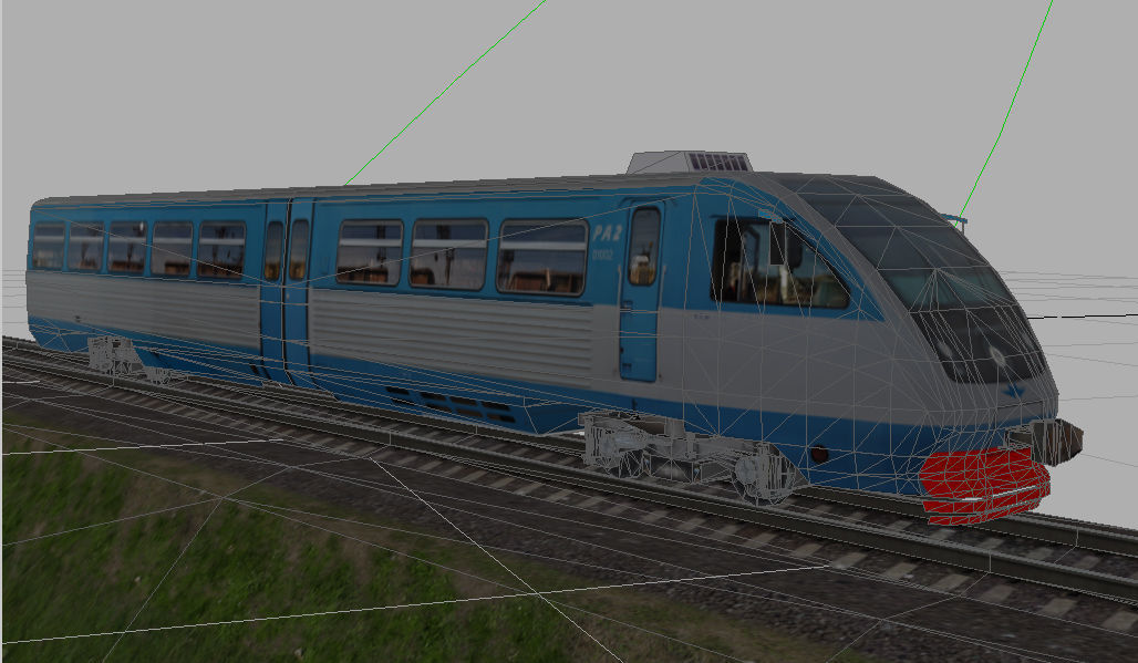 RA-2 rail bus Low-poly 3D model_3