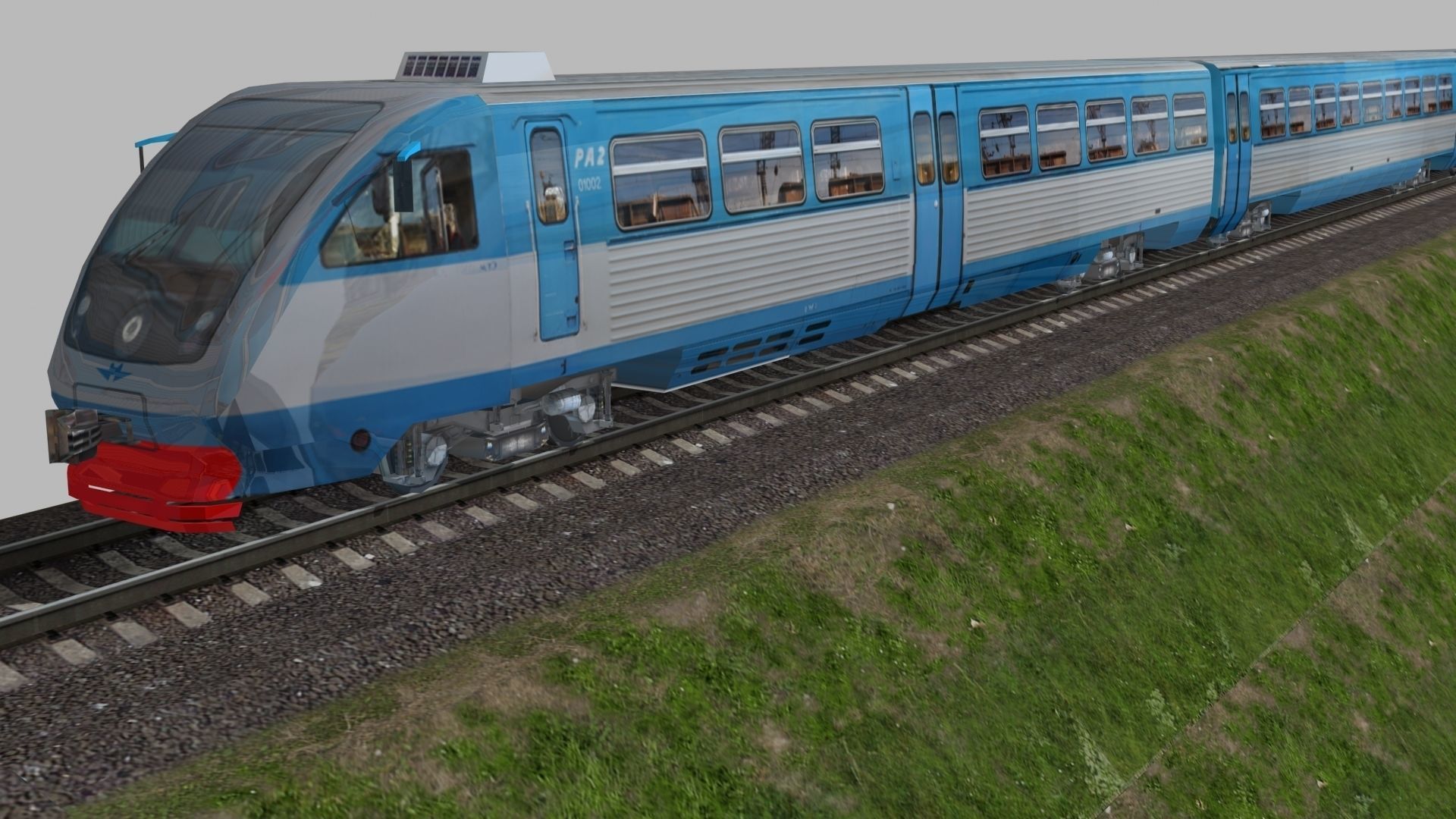 RA-2 rail bus Low-poly 3D model_13