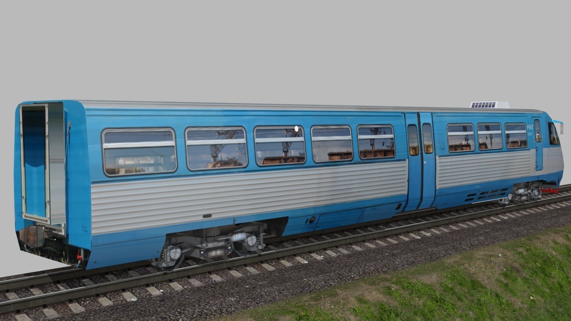 RA-2 rail bus Low-poly 3D model_5
