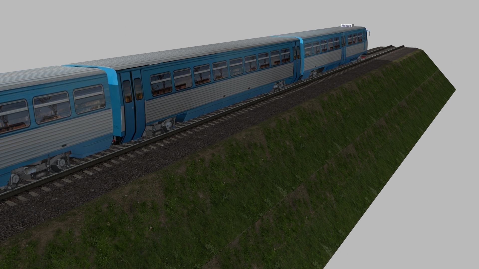 RA-2 rail bus Low-poly 3D model_8