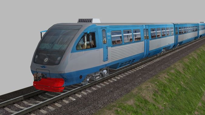RA-2 rail bus Low-poly 3D model