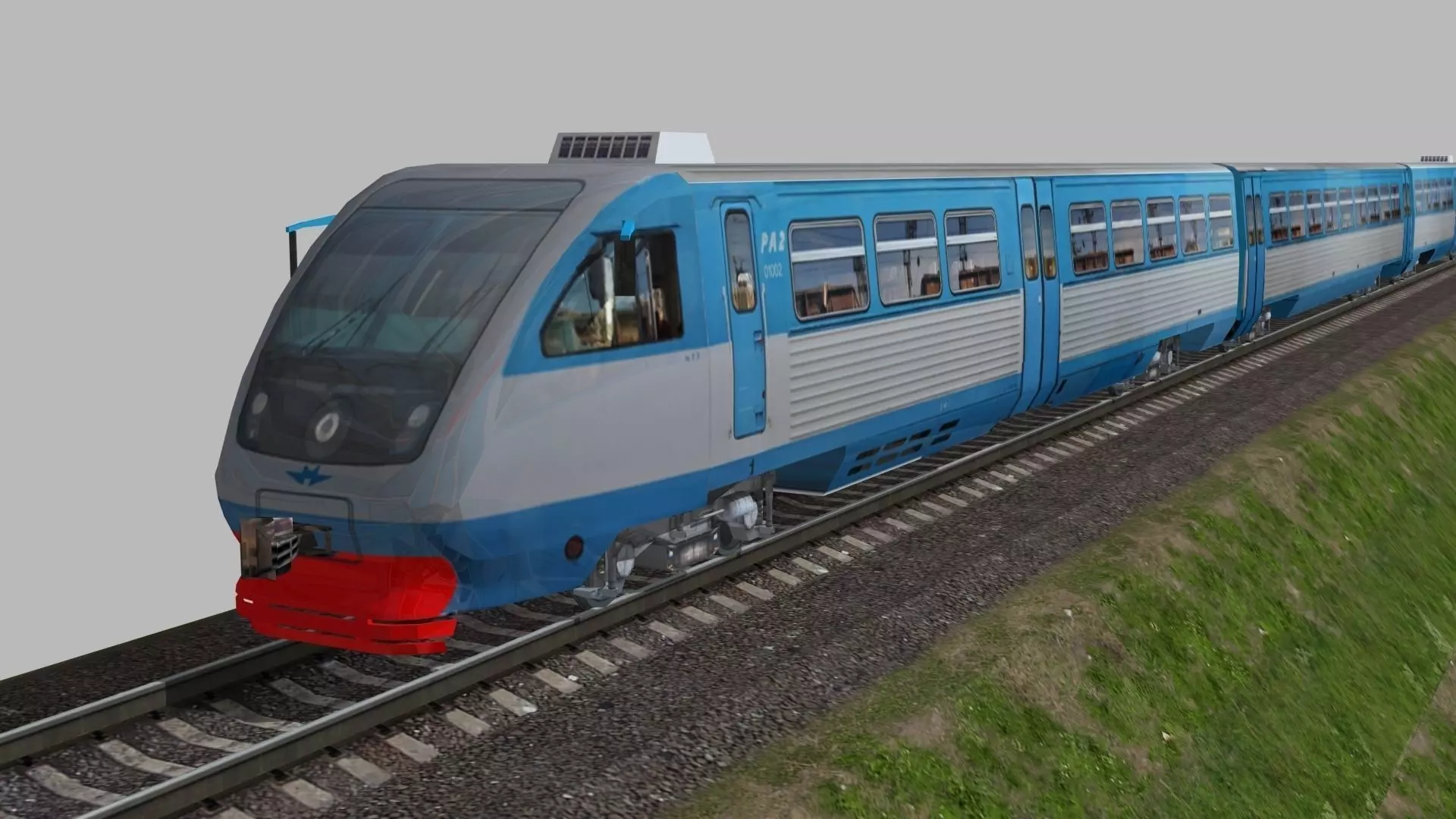 RA-2 rail bus Low-poly 3D model_0