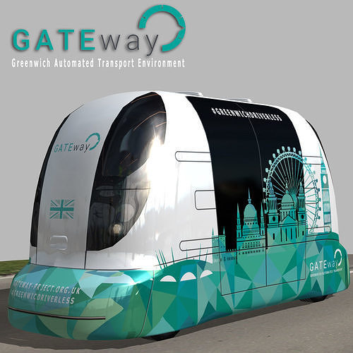 GATEway Project driverless bus Low-poly 3D model
