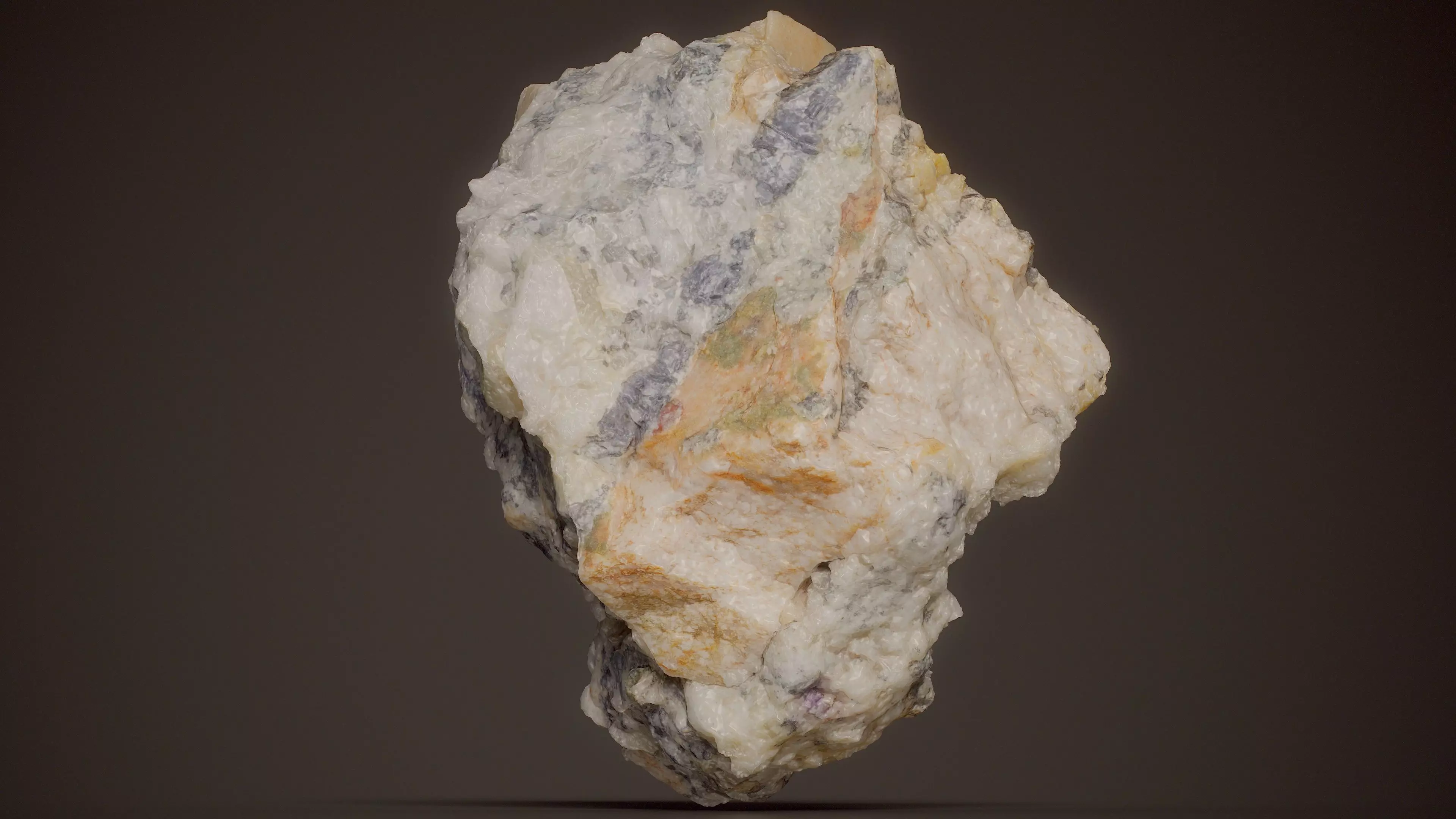 Galena With Sphalerite Green Brown Crystal Low-poly 3D model