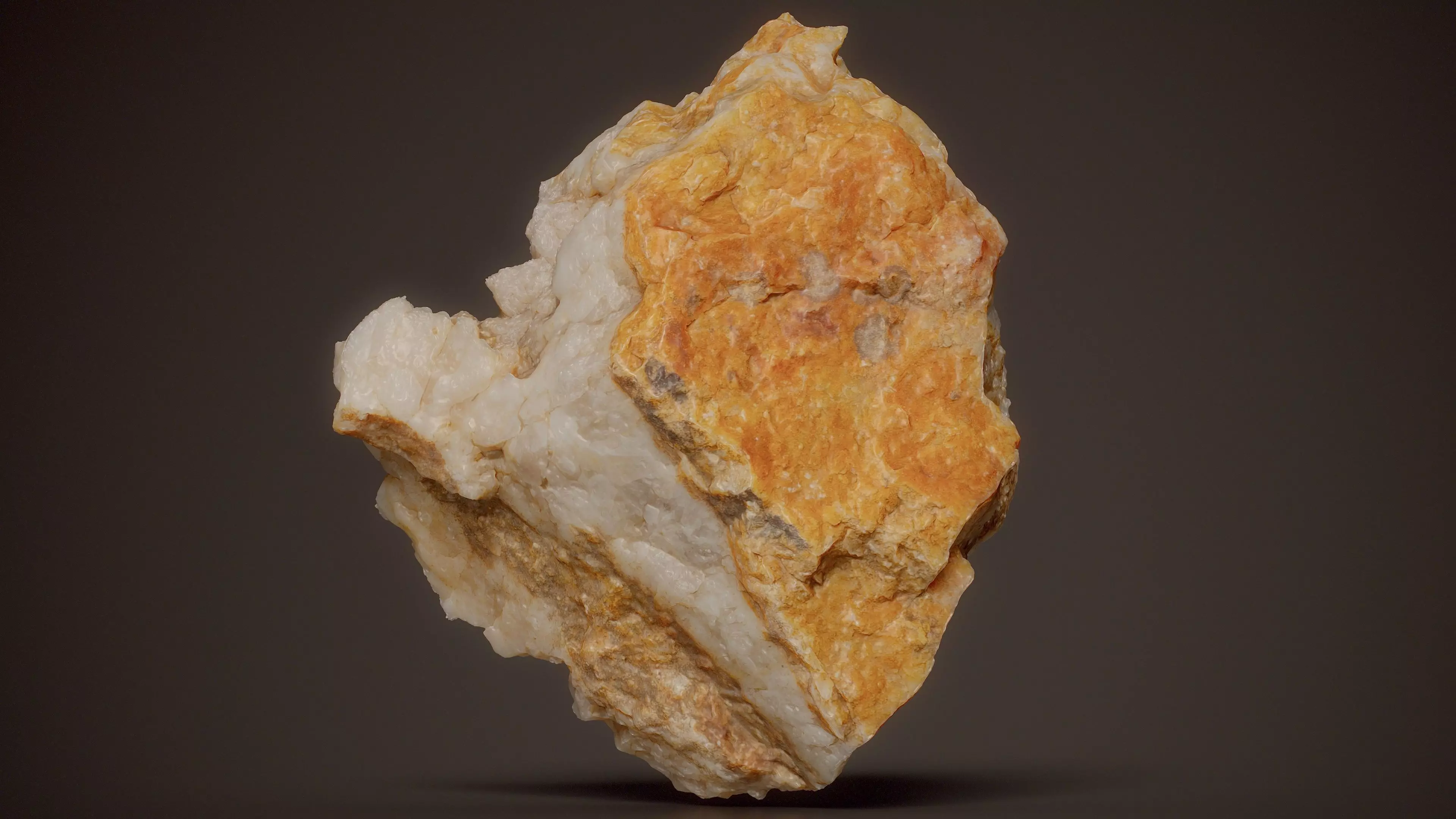 Calcite With Goethite Striped Crystal Low-poly 3D model