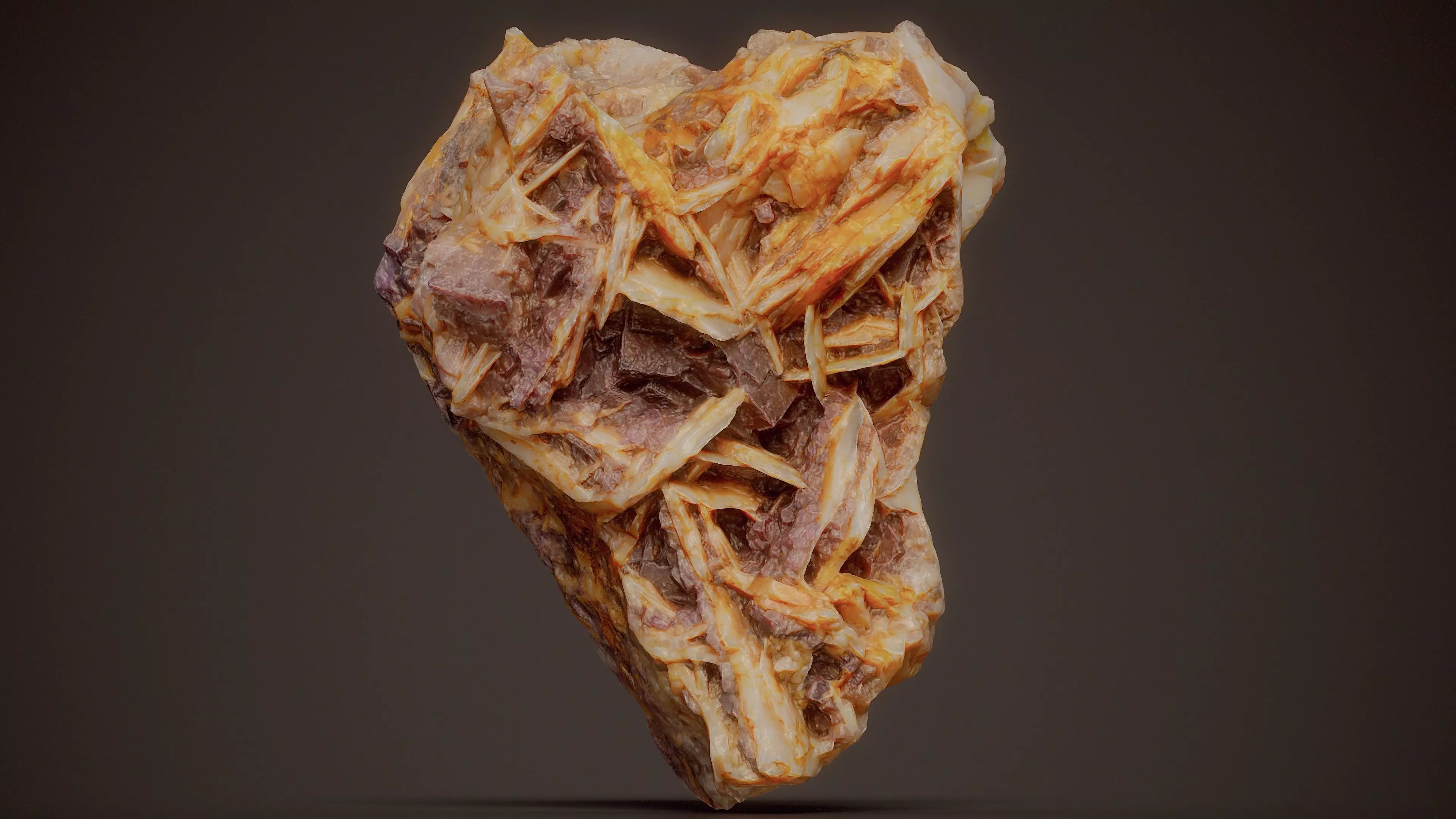 Baryte With Cerussite Brown Rock 02 Low-poly 3D model