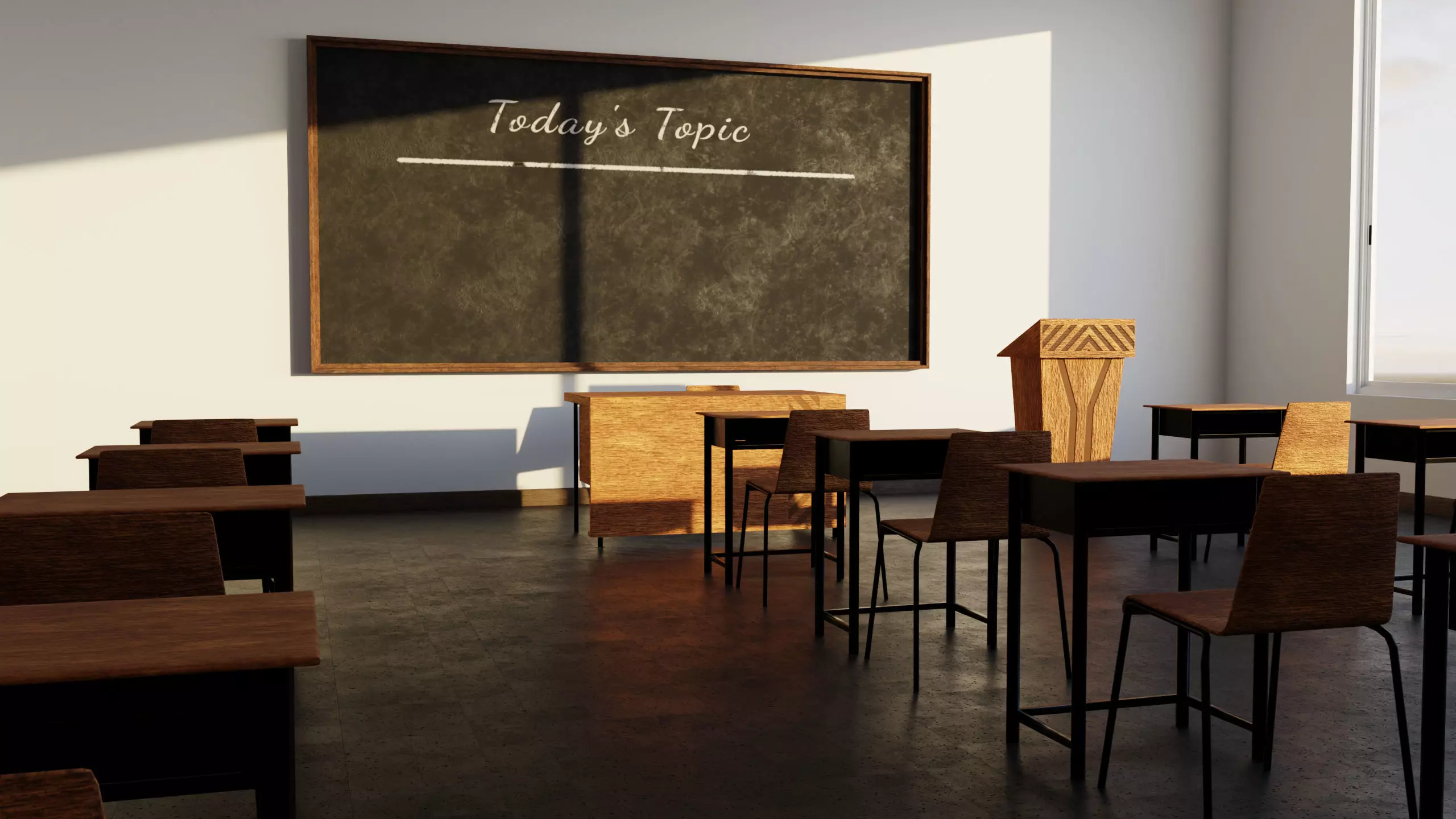 Classroom CC Free low-poly 3D model