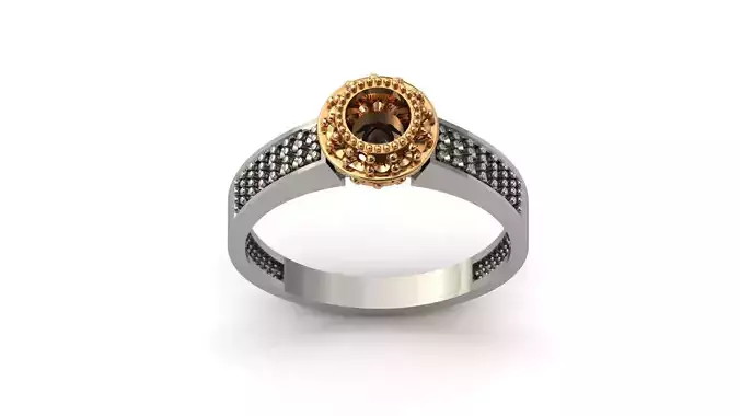 Solitaire Engagement Ring Diamond Women Ring Stone 3D print STL