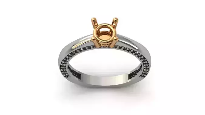 Solitaire Engagement Ring Diamond Women Ring Stone 3D print STL