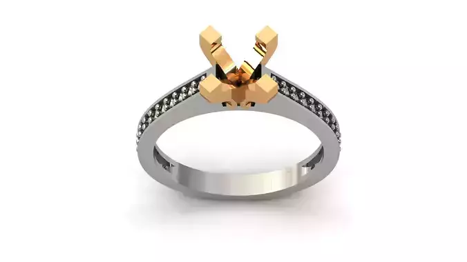 Solitaire Engagement Ring Diamond Women Ring Stone 3D print STL