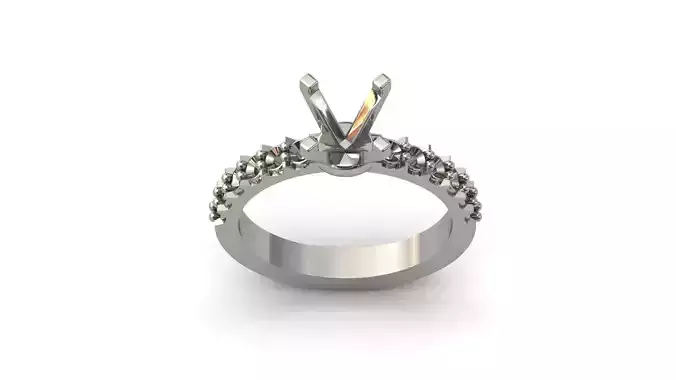 Solitaire Engagement Ring Diamond Women Ring Stone 3D print STL