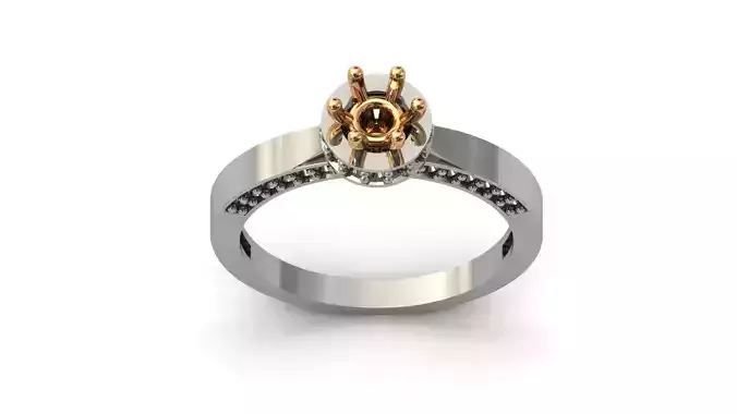 Solitaire Engagement Ring Diamond Women Ring Stone 3D print STL