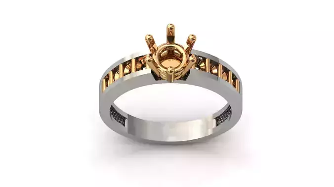 Solitaire Engagement Ring Diamond Women Ring Stone 3D print STL 3D print model