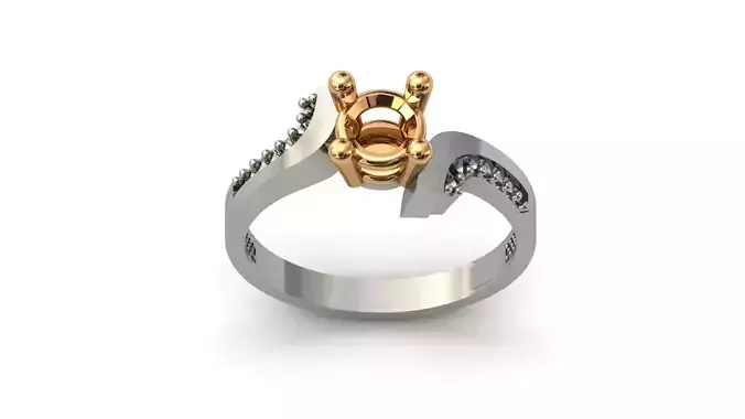 Solitaire Engagement Ring Diamond Women Ring Stone 3D print STL 3D print model