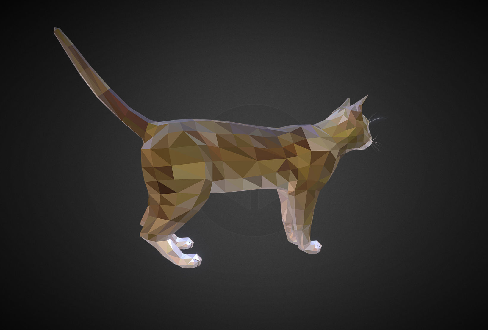 Cat Low Polygon Art Farm Animal Low-poly 3D model_6