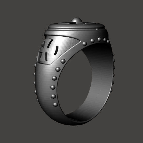 Chevalier Templar Ring 3D print model_3