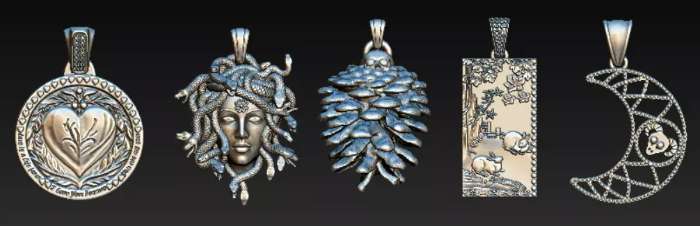 Artistic Symbol Pendant Collection 3D print model