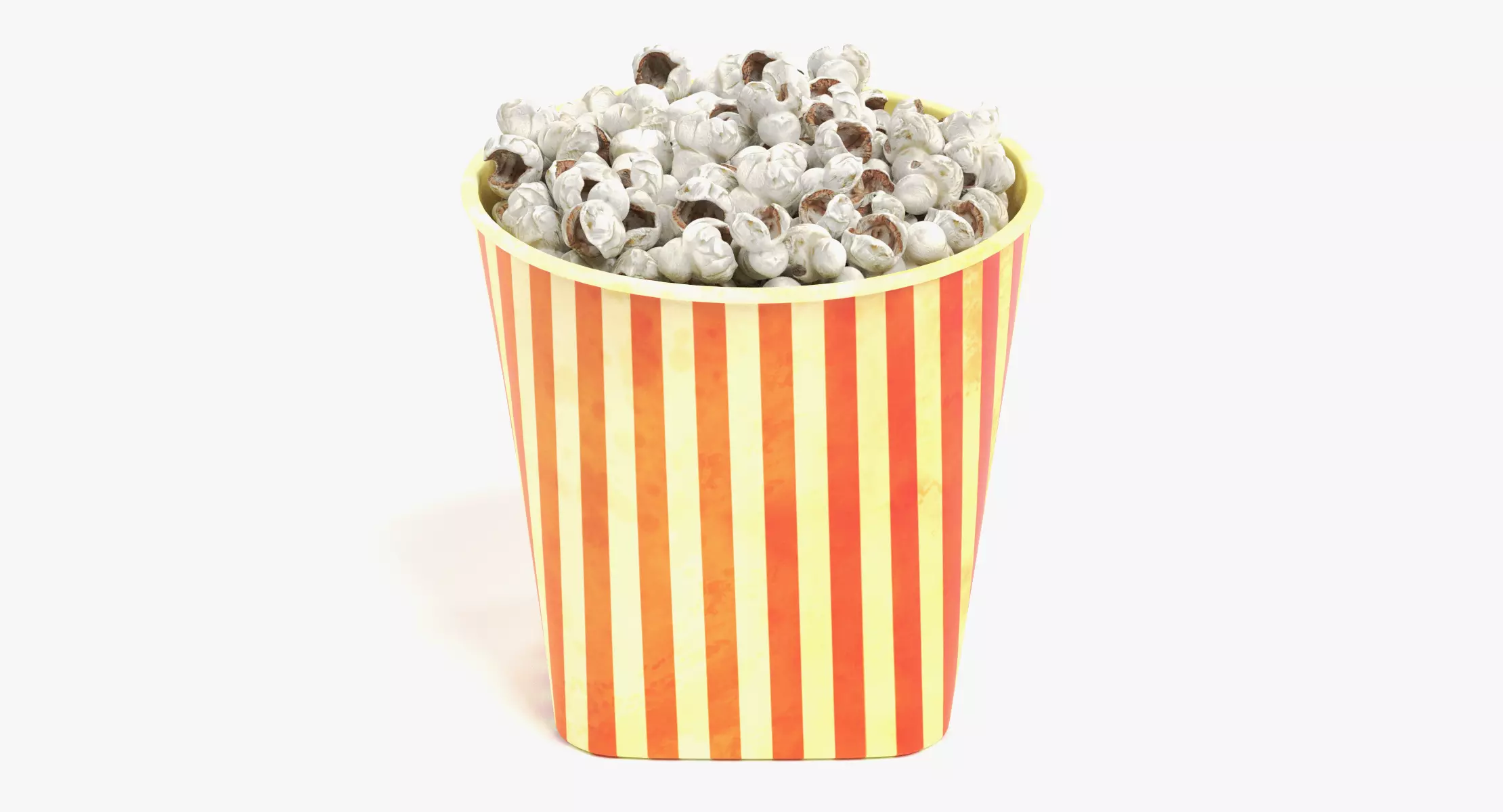 Popcorn in Cup - Bucket Filled with Popped Corn Kernels 3D model
