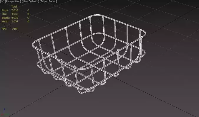 Wire Bin M02 Low-poly 3D model 3