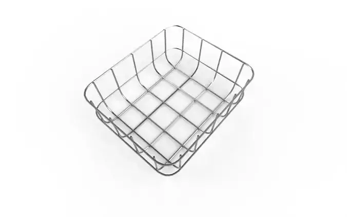 Wire Bin M02 Low-poly 3D model 6