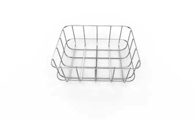 Wire Bin M02 Low-poly 3D model 4