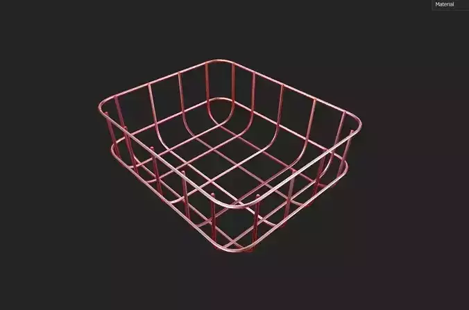 Wire Bin M02 Low-poly 3D model 2