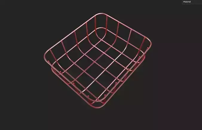 Wire Bin M02 Low-poly 3D model 7