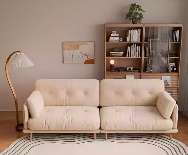 Nordic-style living room 3D model 3