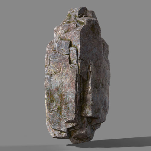Mossy rock Low-poly 3D model