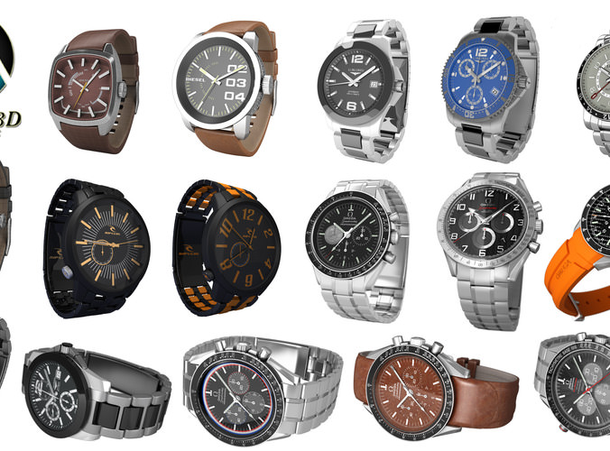 16 watches collection 3D model