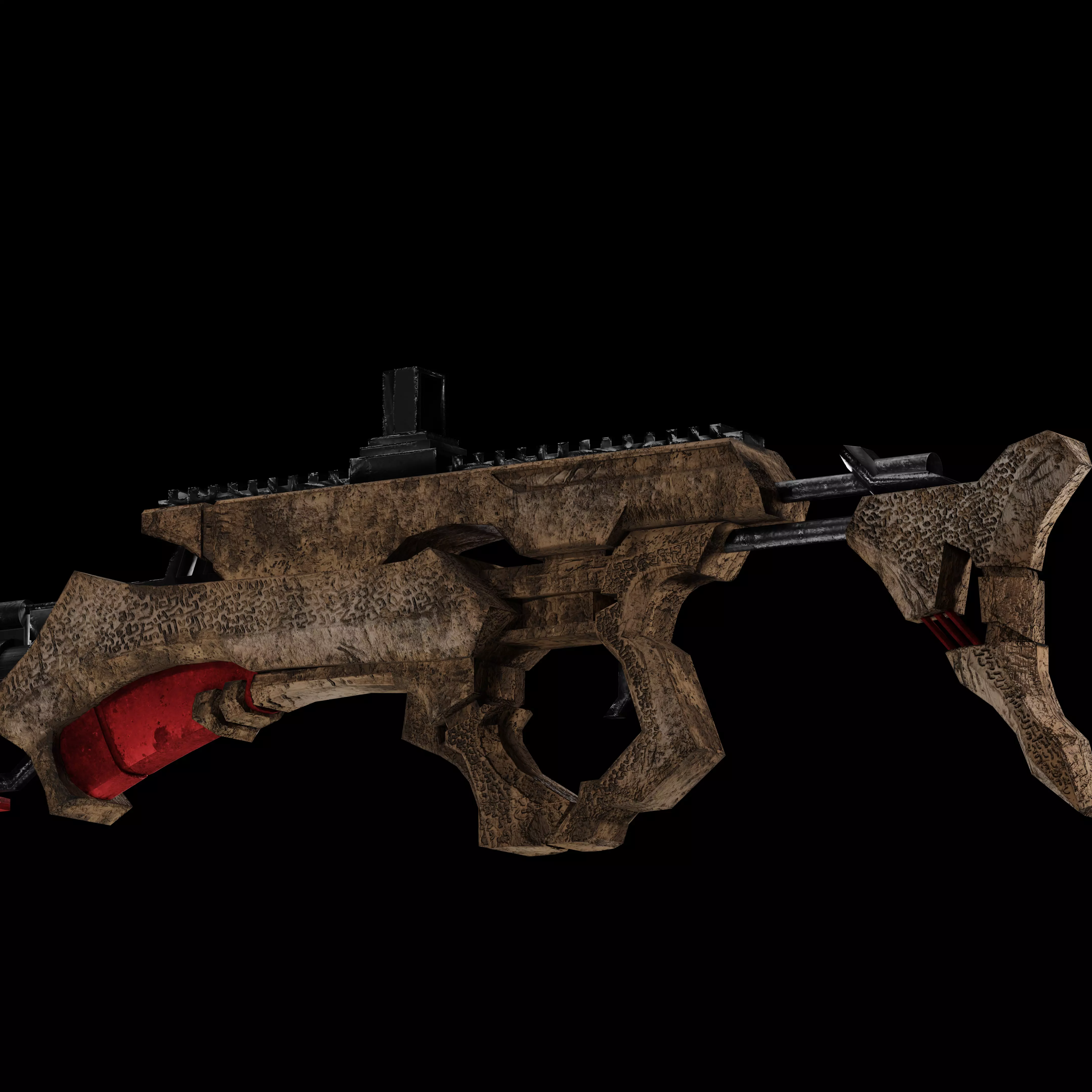 Stylized LowPoly Gameready gun Free low-poly 3D model