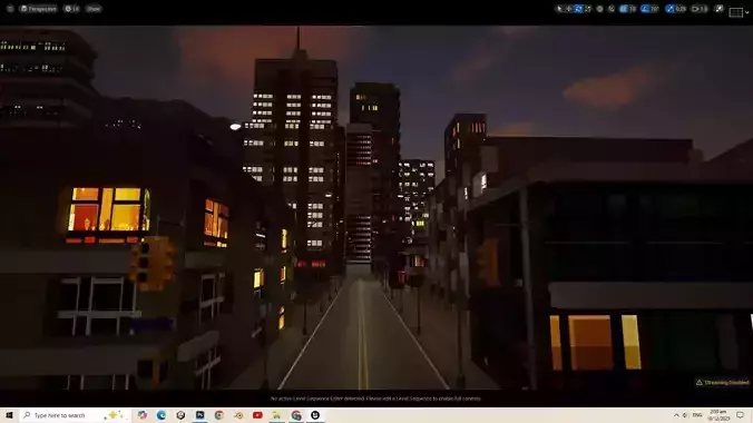 UE5 City Complete Level - NIGHT Low-poly 3D model 5