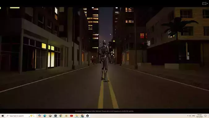 UE5 City Complete Level - NIGHT Low-poly 3D model 3