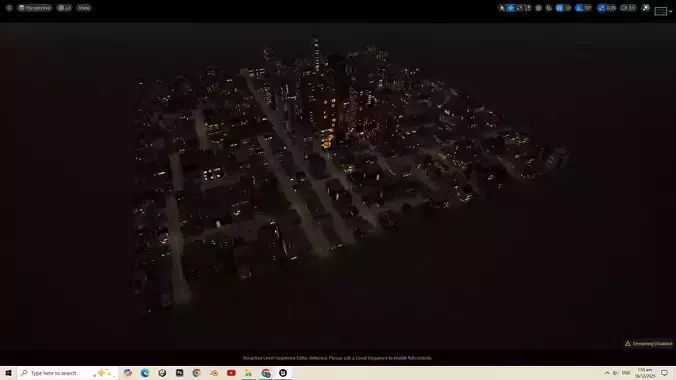 UE5 City Complete Level - NIGHT Low-poly 3D model 2
