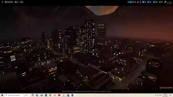 UE5 City Complete Level - NIGHT Low-poly 3D model