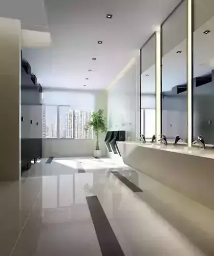 Elegant Edgy Restroom 3D model