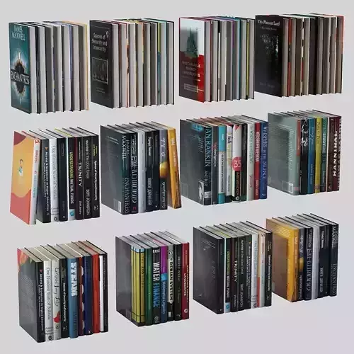 Books set stack of Low-poly 3D model