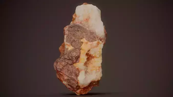 Iron Stained Calcite Red Marble Rock 04