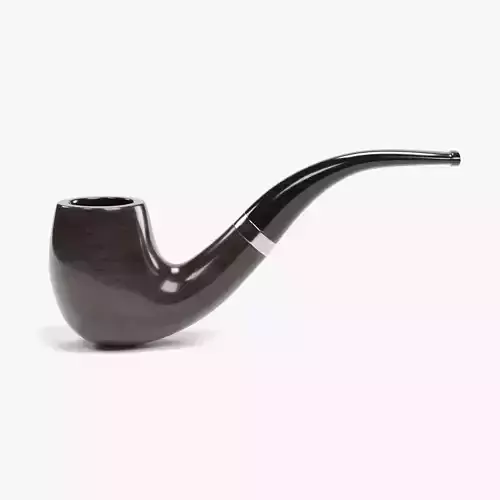 Smoking Pipe V4 - Bent Apple Tobacco Pipe with Metal Band