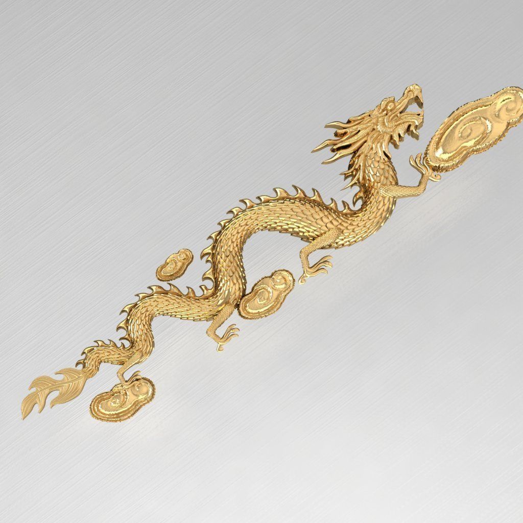 Golden Dragon For Ring Watch Bracelet 3D print model_1