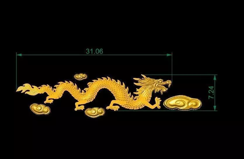Golden Dragon For Ring Watch Bracelet 3D print model_0