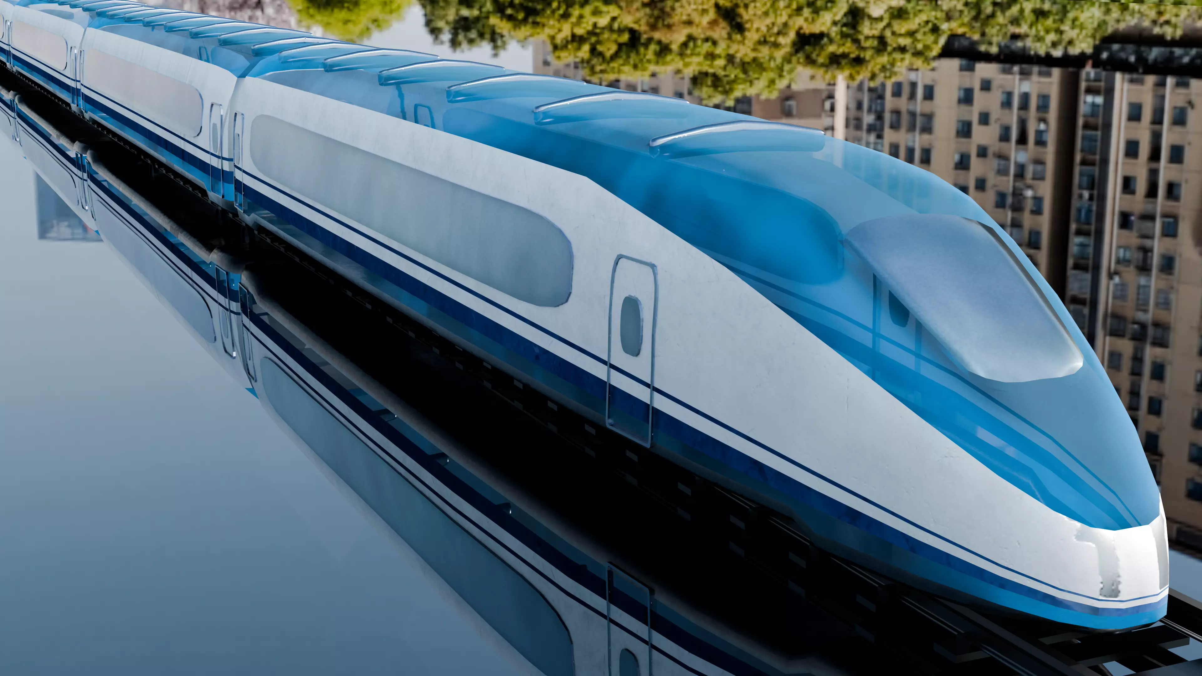 Real High Speed Train 3D Model Low-poly 3D model